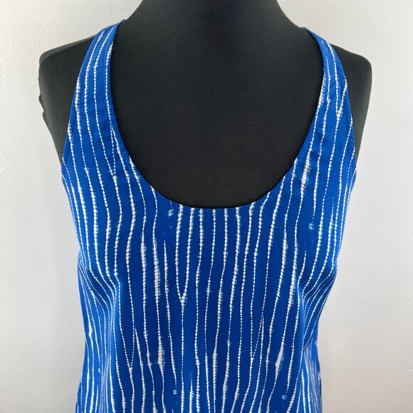 JOIE Blue White Stripe Sleeveless Scoop Neck Racerback Silk Tank Top Size XS - Picture 4 of 9